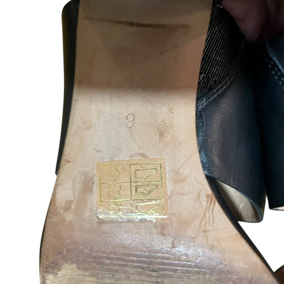 Madewell The Kiera Mule Chunky Wooden Block Black Leather Heel Sandal SZ 9 - Picture 13 of 15